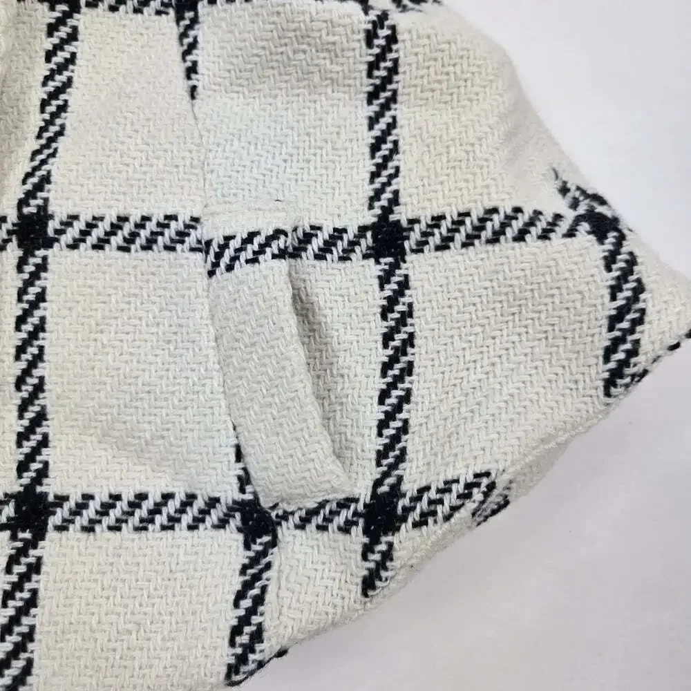 GAP Kids Plaid Cape Coat 18-24M Cream Black Toddler Poncho Peacoat Preppy
